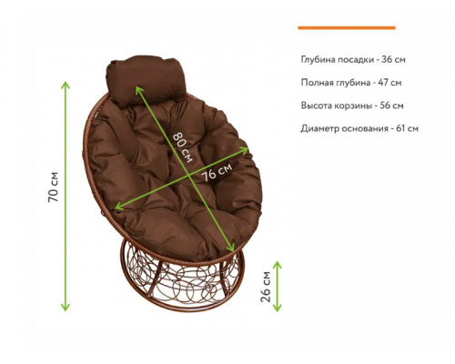 Кресло ''Папасан-мини'' с ротангом